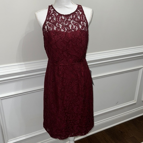 J. Crew Dresses & Skirts - NWT J. Crew Pamela in Leaver Lace Wine Color Midi Dress sz 10